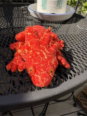 Warner Bros. Red and Yellow Marbled Plush Frog - Harry Potter Tag